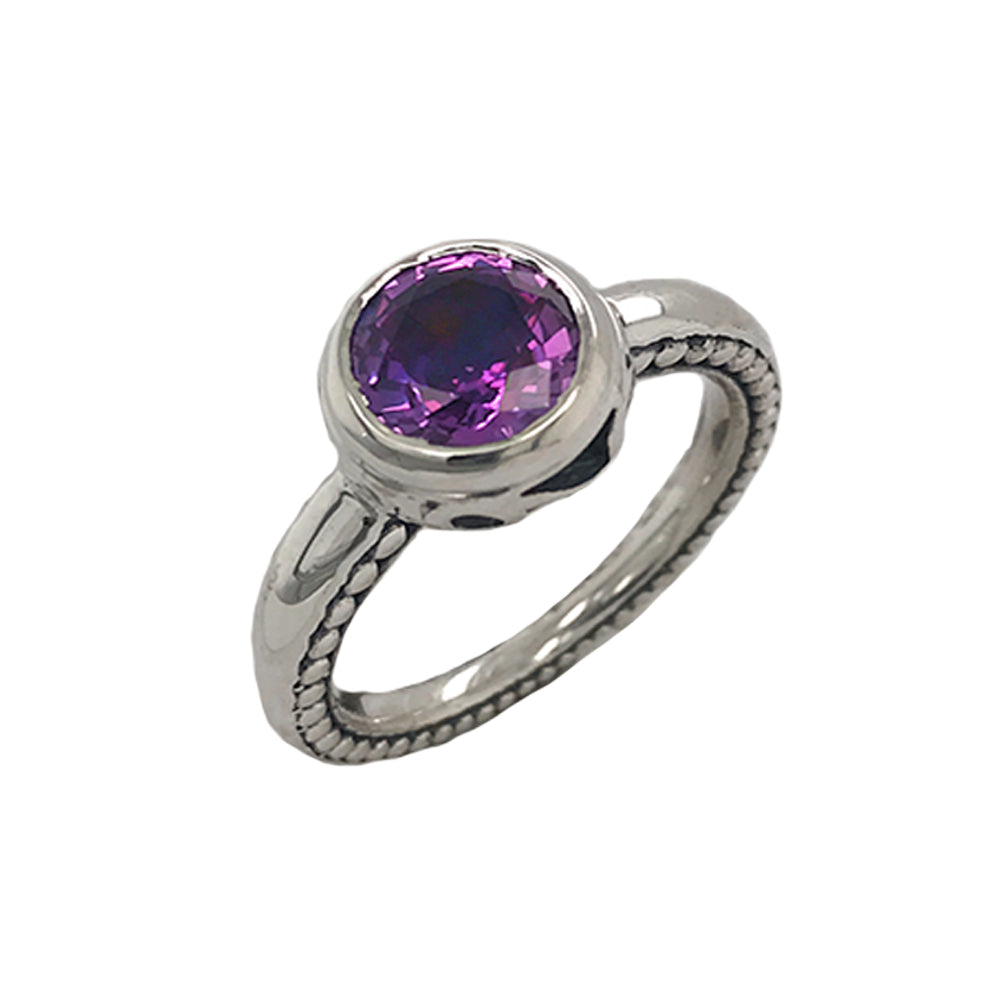 Sterling Silver Oxidized Alexandrite Birthstone Ring