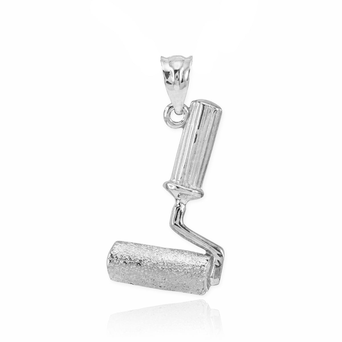 Sterling Silver Paint Roller Pendant Necklace, view 3