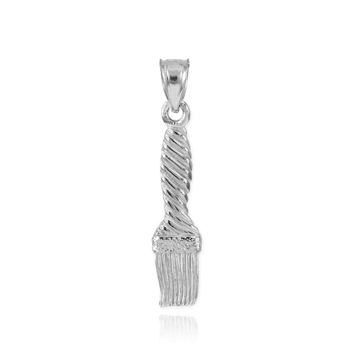 Sterling Silver Paintbrush Pendant Necklace, view 3