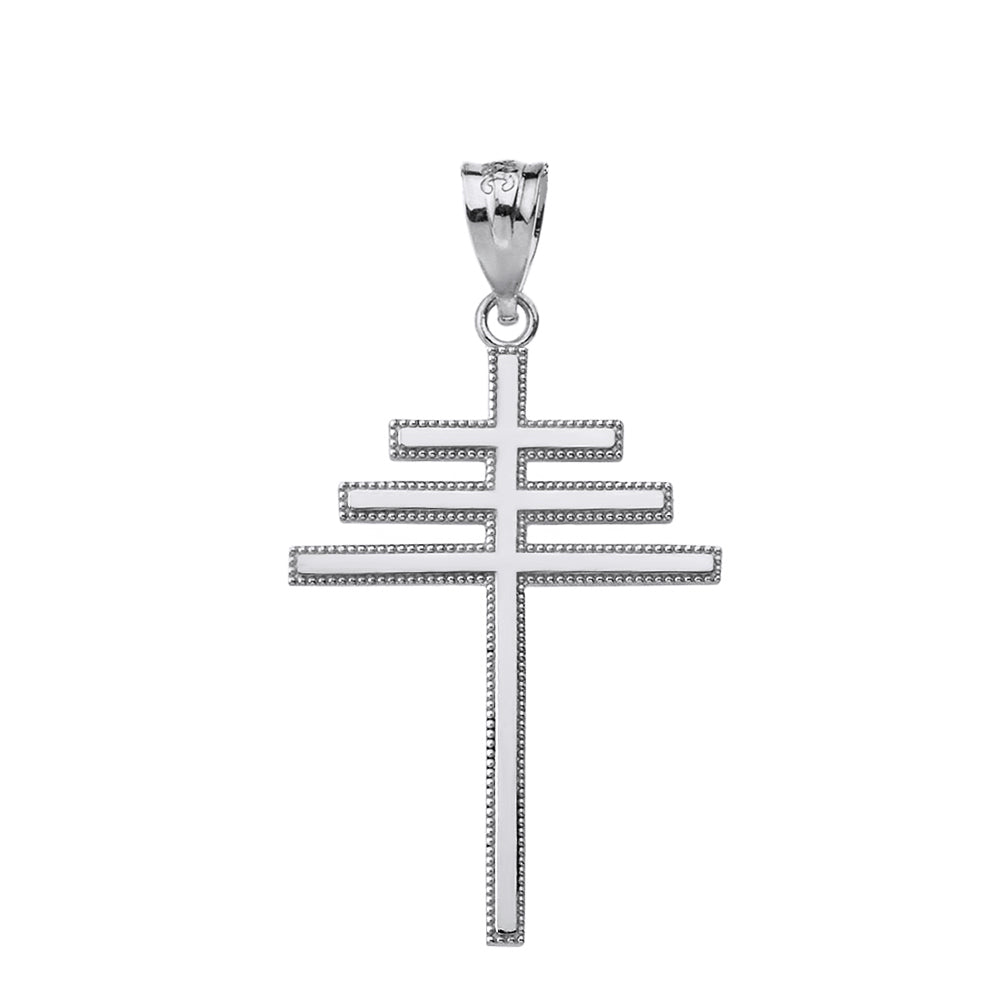 Sterling Silver Papal Cross Pendant Necklace, view 2