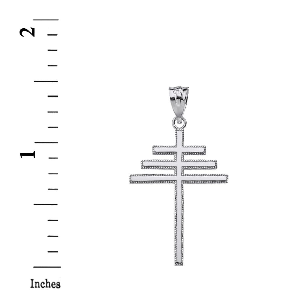 Sterling Silver Papal Cross Pendant Necklace, view 3