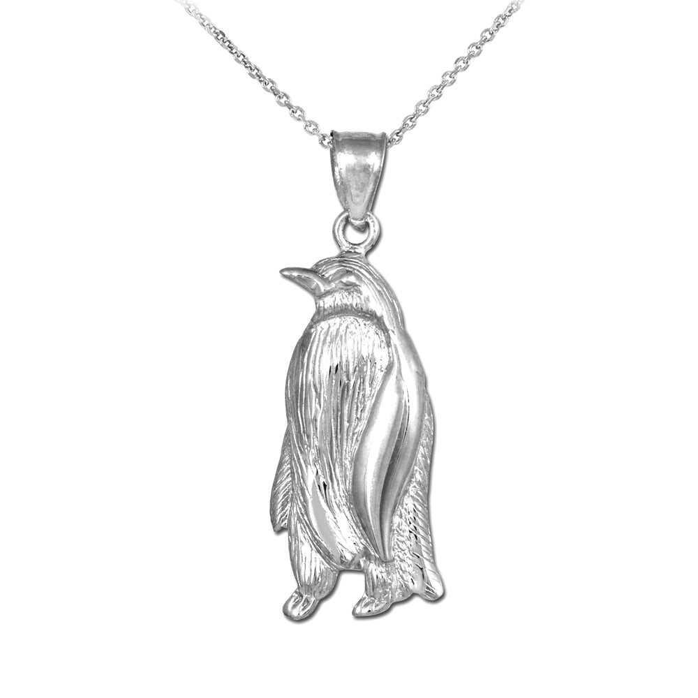 Sterling Silver Penguin Pendant Necklace
