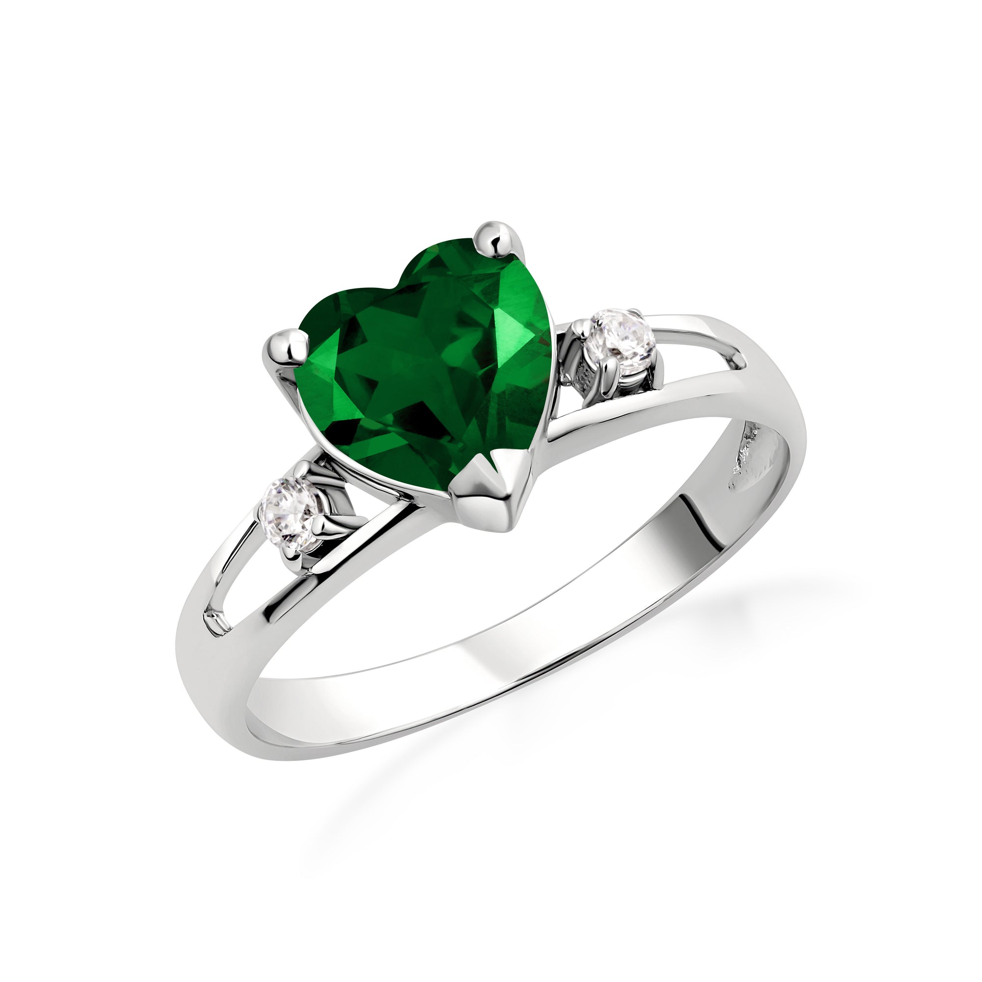 Sterling Silver Personalized Birthstone Heart Proposal/Promise Ring, view 6