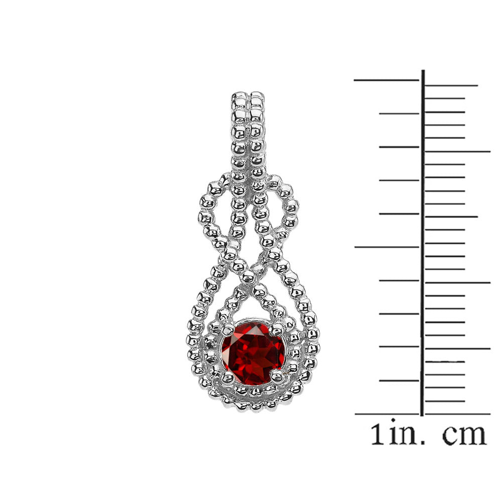 Sterling Silver Personalized Birthstone Infinity Teardrop Beaded Hidden Bail Pendant Necklace, view 3
