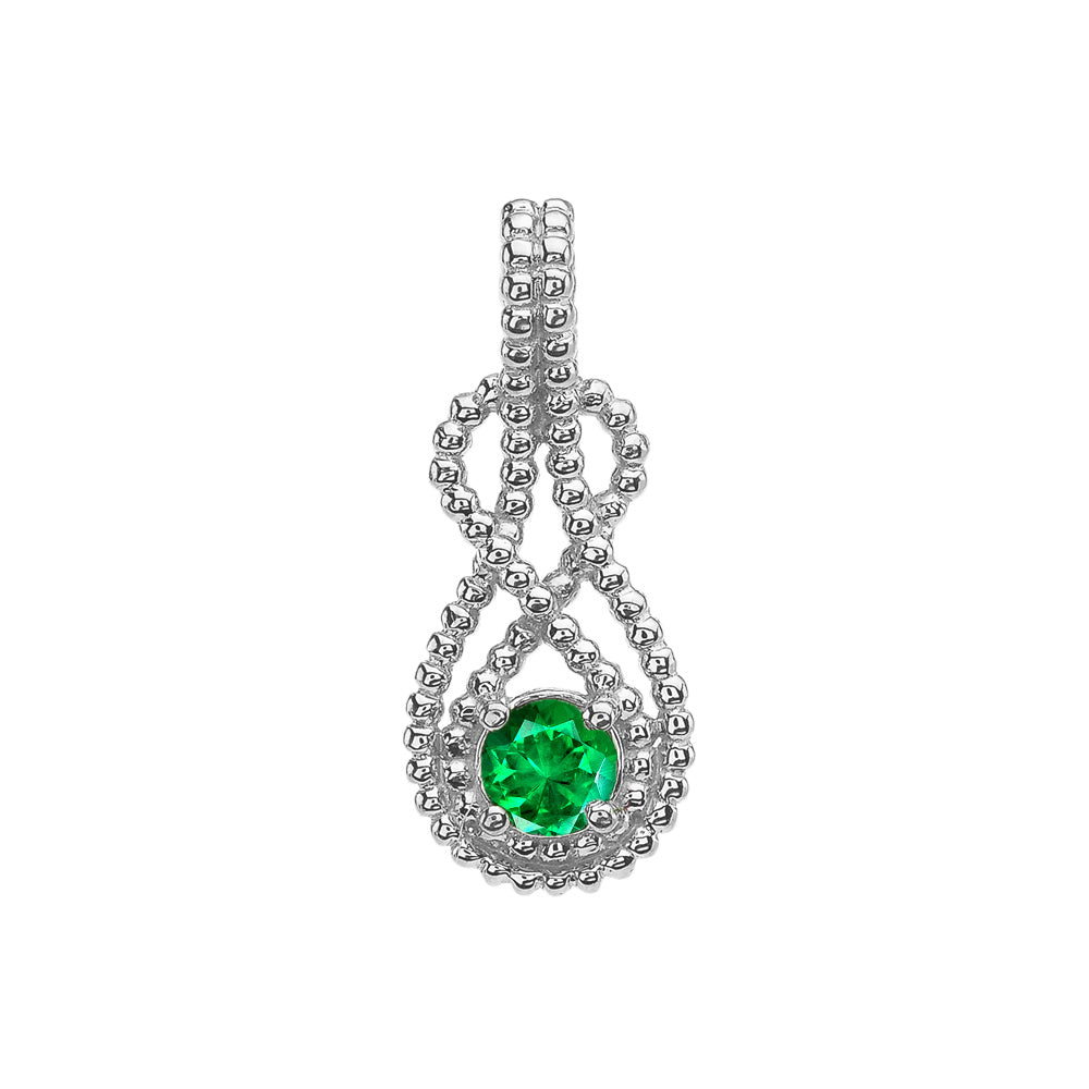 Sterling Silver Personalized Birthstone Infinity Teardrop Beaded Hidden Bail Pendant Necklace, view 7