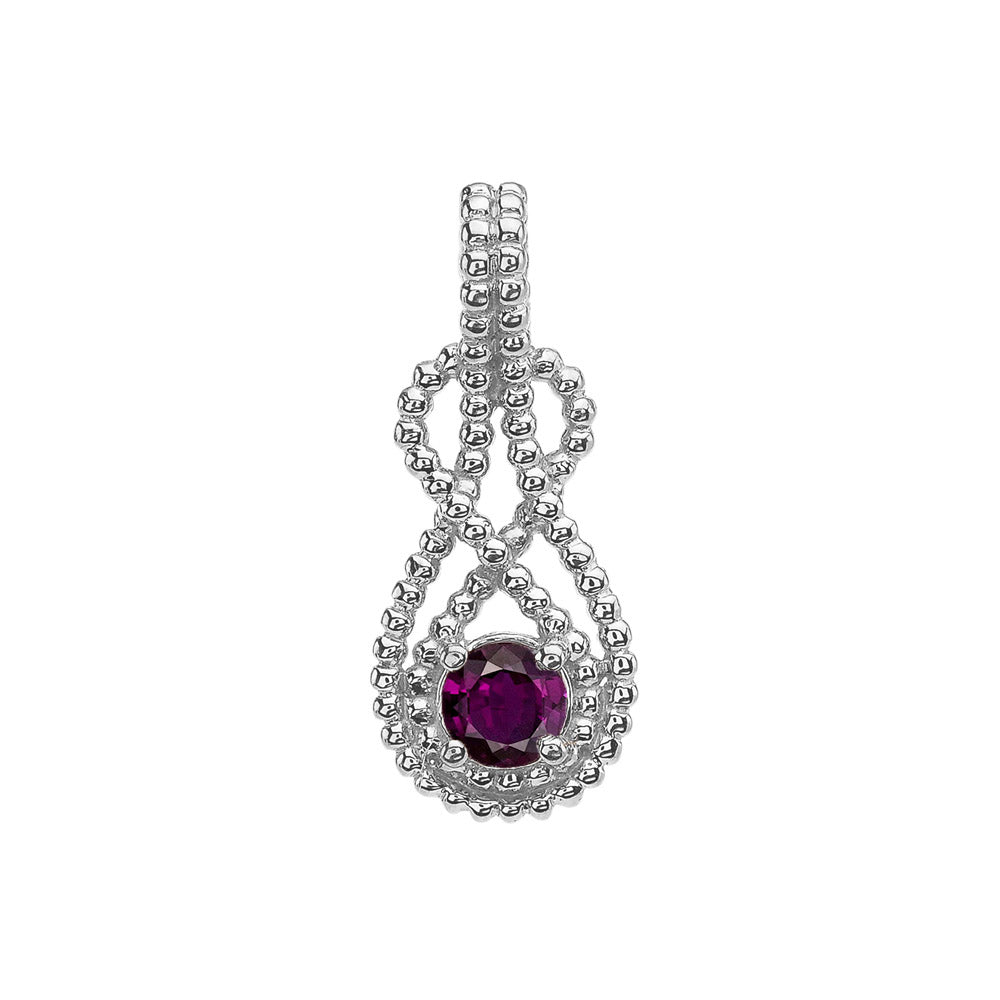 Sterling Silver Personalized Birthstone Infinity Teardrop Beaded Hidden Bail Pendant Necklace, view 8