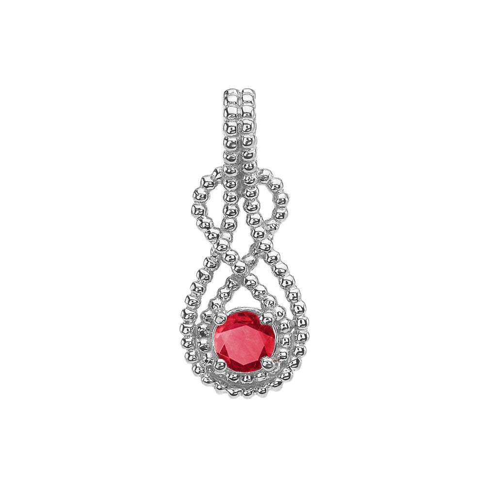 Sterling Silver Personalized Birthstone Infinity Teardrop Beaded Hidden Bail Pendant Necklace, view 9