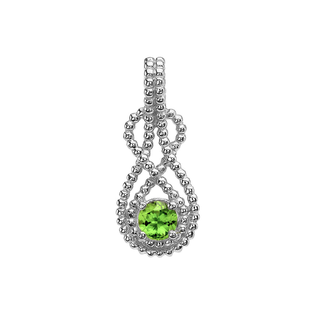 Sterling Silver Personalized Birthstone Infinity Teardrop Beaded Hidden Bail Pendant Necklace, view 10