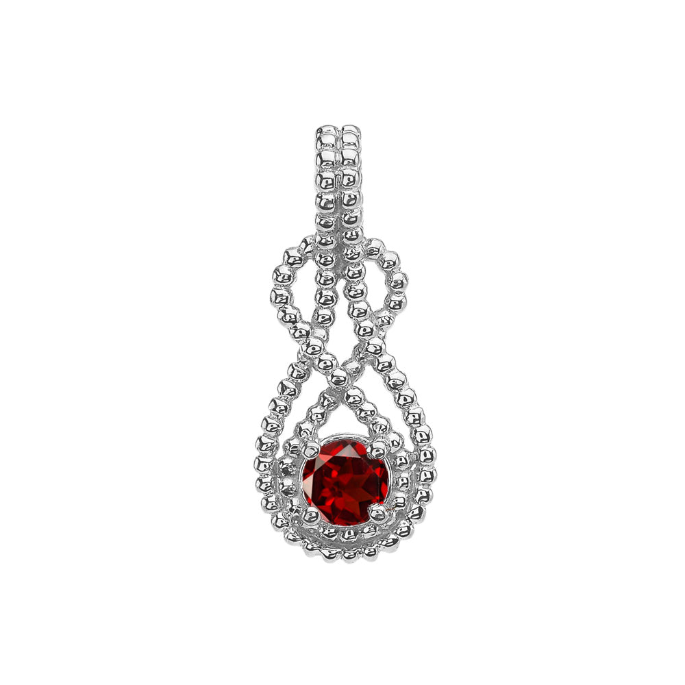 Sterling Silver Personalized Birthstone Infinity Teardrop Beaded Hidden Bail Pendant Necklace, view 15