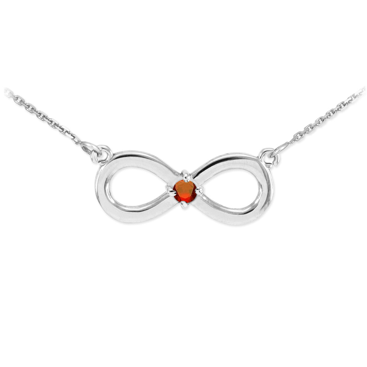 Sterling Silver Personalized Infinity Birthstone Pendant Necklace, view 2