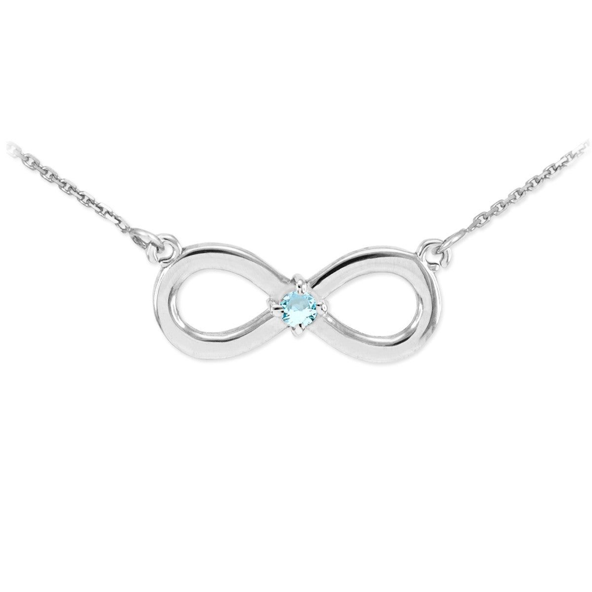 Sterling Silver Personalized Infinity Birthstone Pendant Necklace, view 4