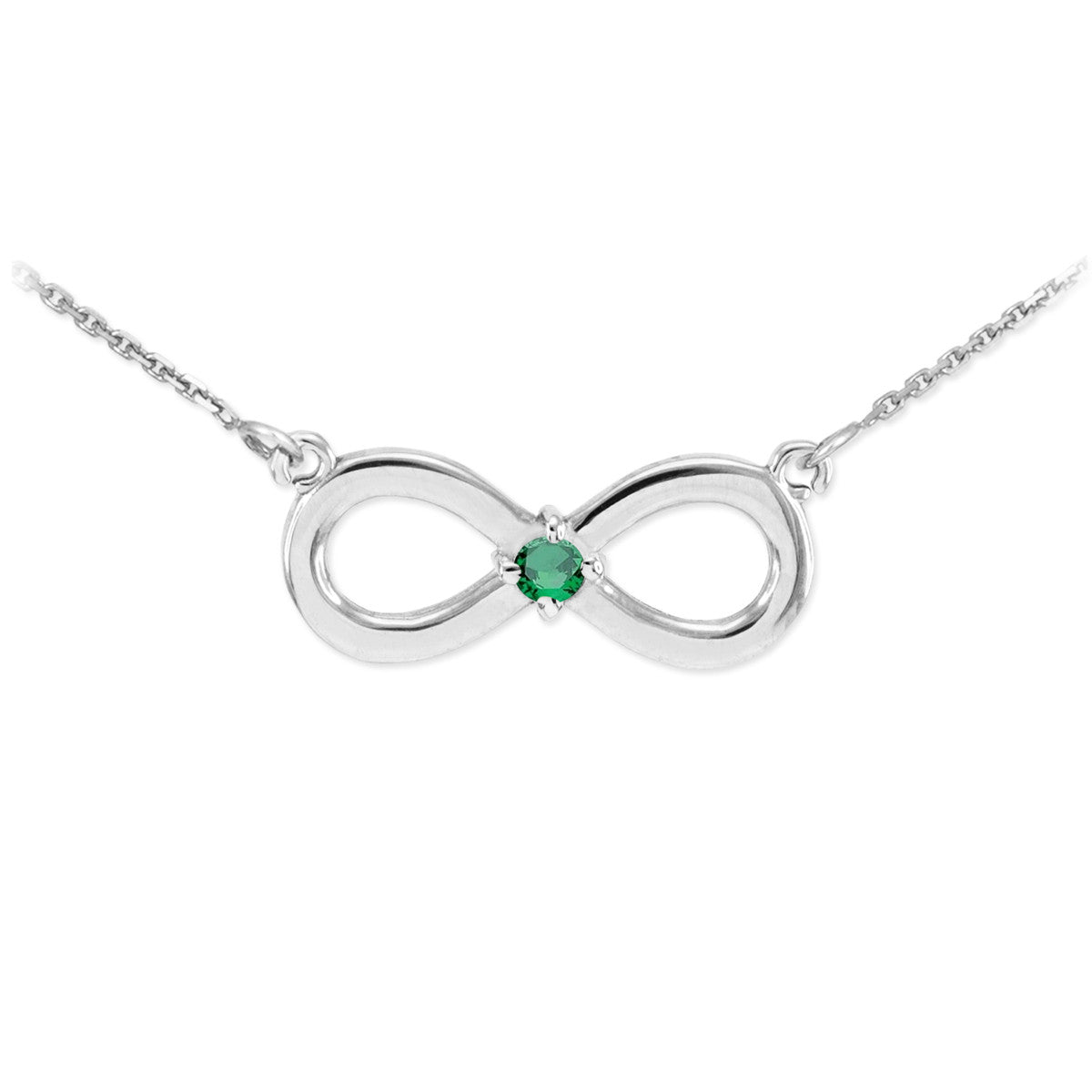 Sterling Silver Personalized Infinity Birthstone Pendant Necklace, view 5