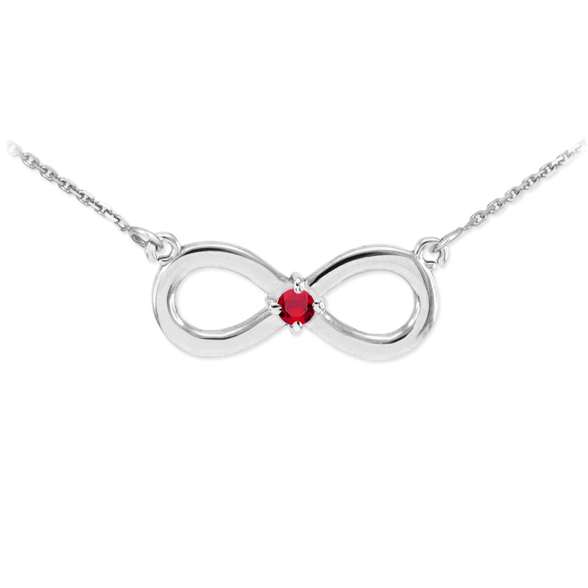 Sterling Silver Personalized Infinity Birthstone Pendant Necklace, view 7