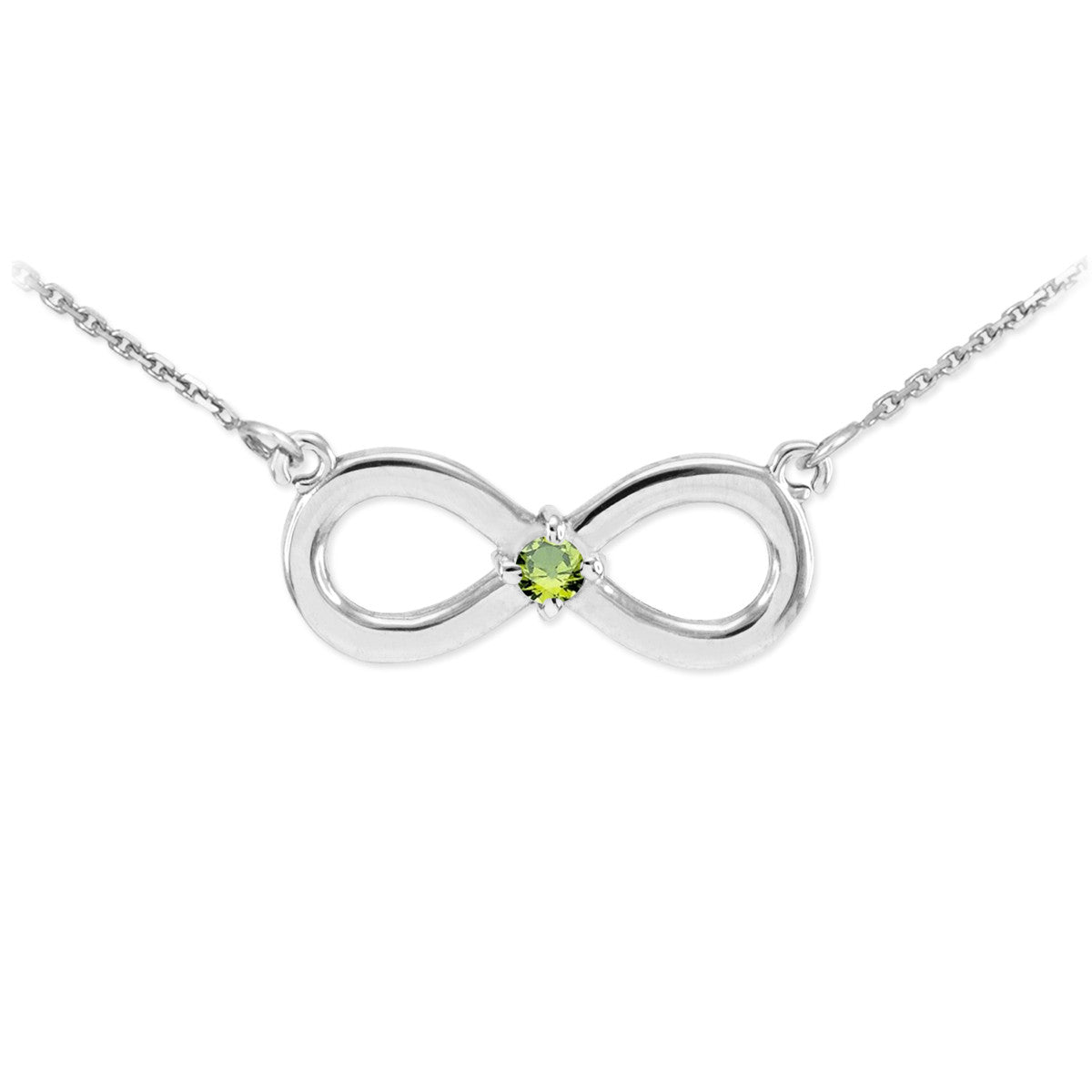 Sterling Silver Personalized Infinity Birthstone Pendant Necklace, view 8