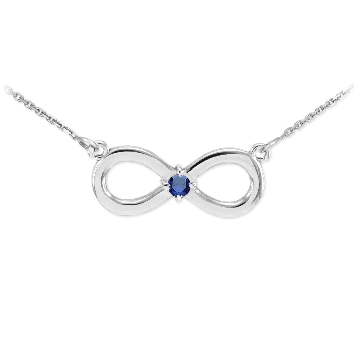 Sterling Silver Personalized Infinity Birthstone Pendant Necklace, view 9
