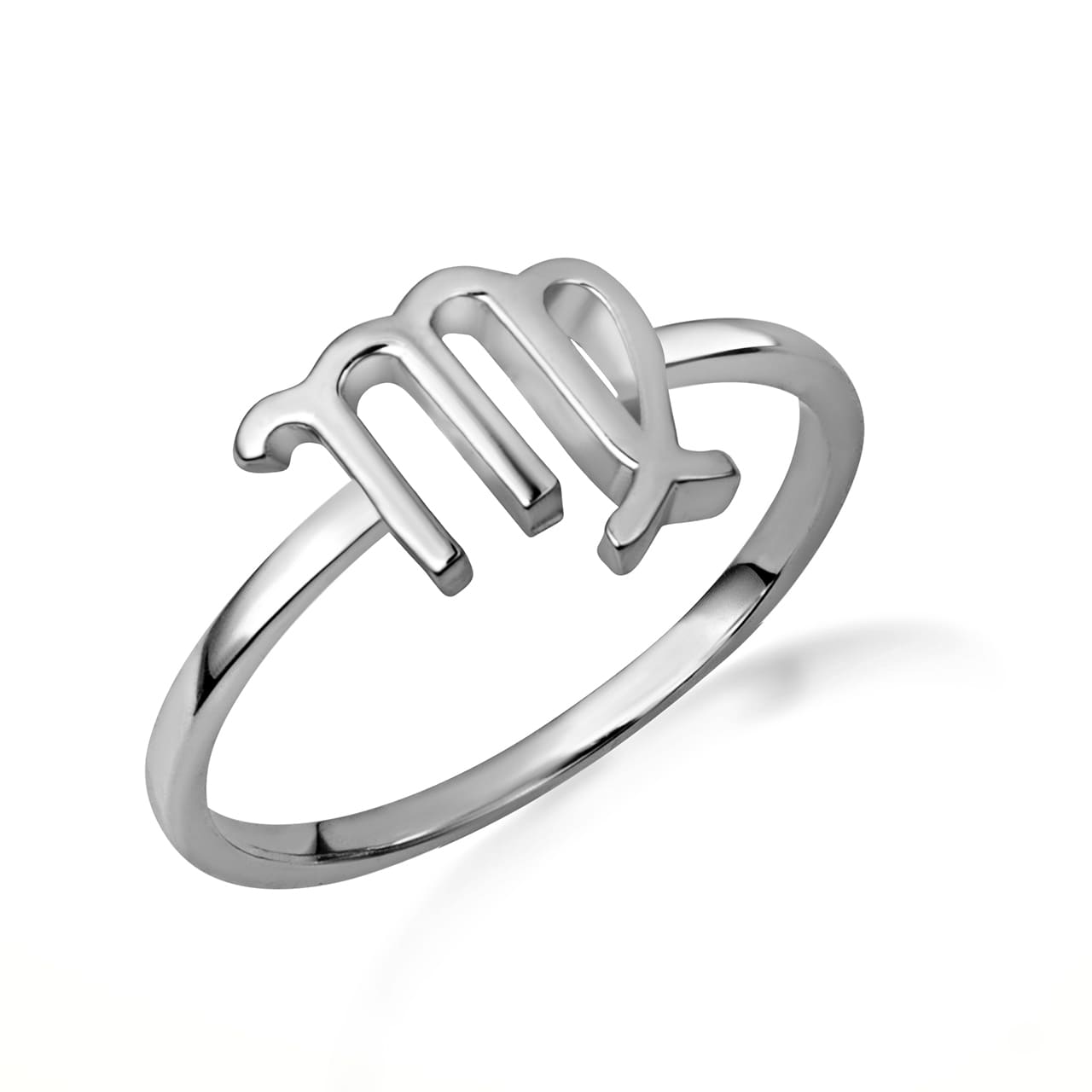 Sterling Silver Personalized Zodiac Sign Band Ring, view 3