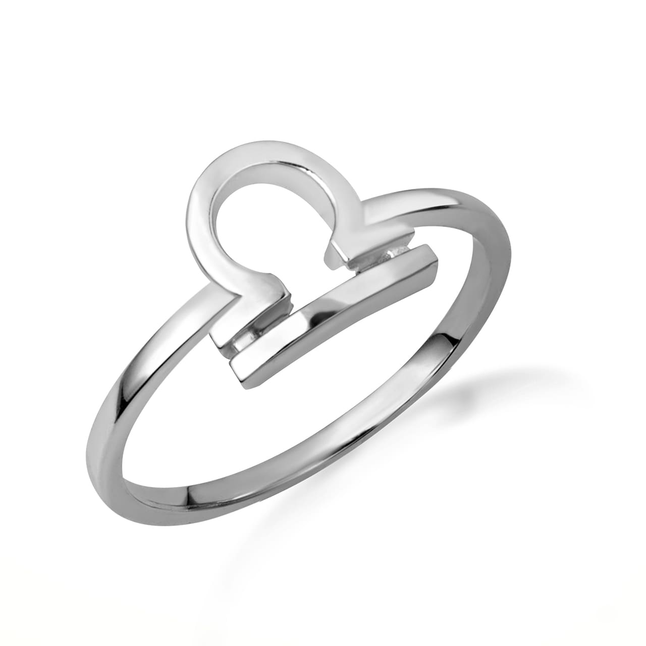 Sterling Silver Personalized Zodiac Sign Band Ring, view 4
