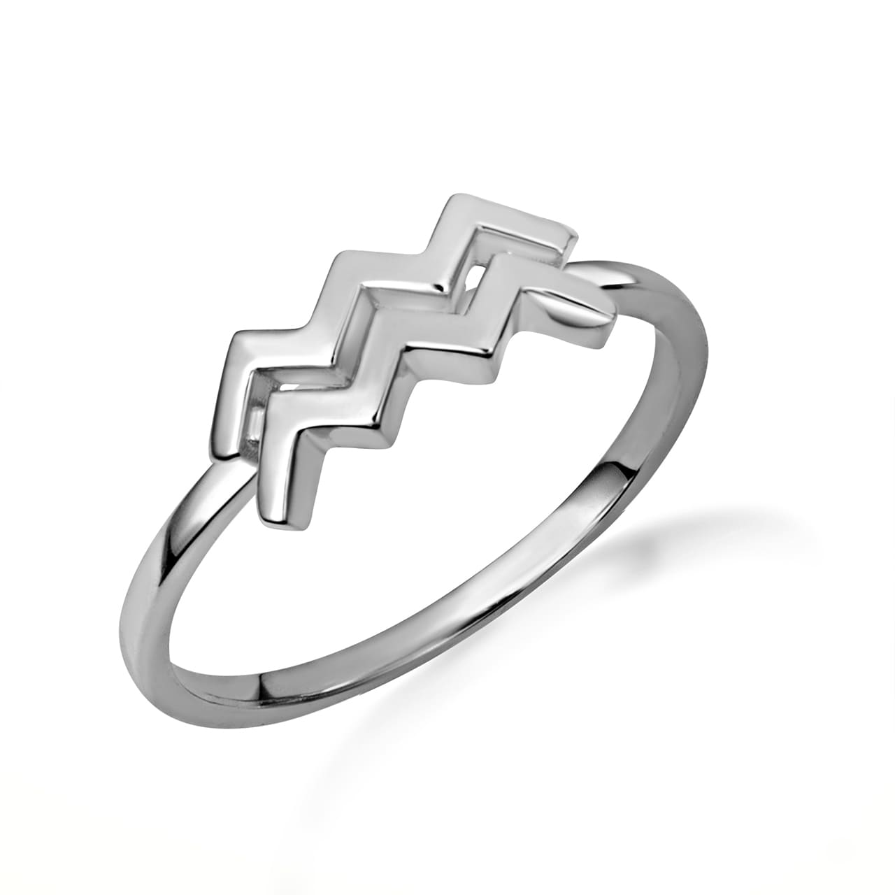 Sterling Silver Personalized Zodiac Sign Band Ring, view 5