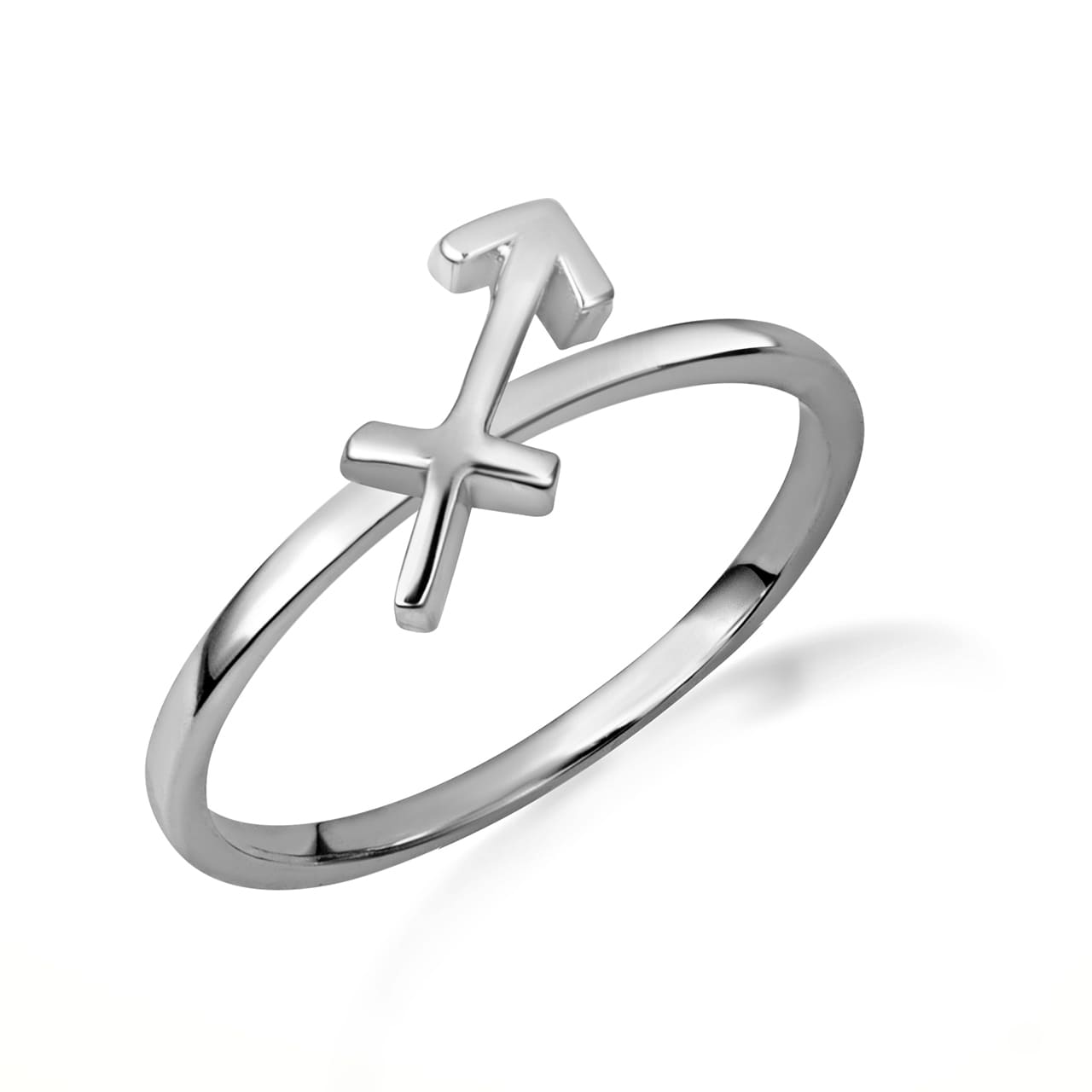Sterling Silver Personalized Zodiac Sign Band Ring, view 8