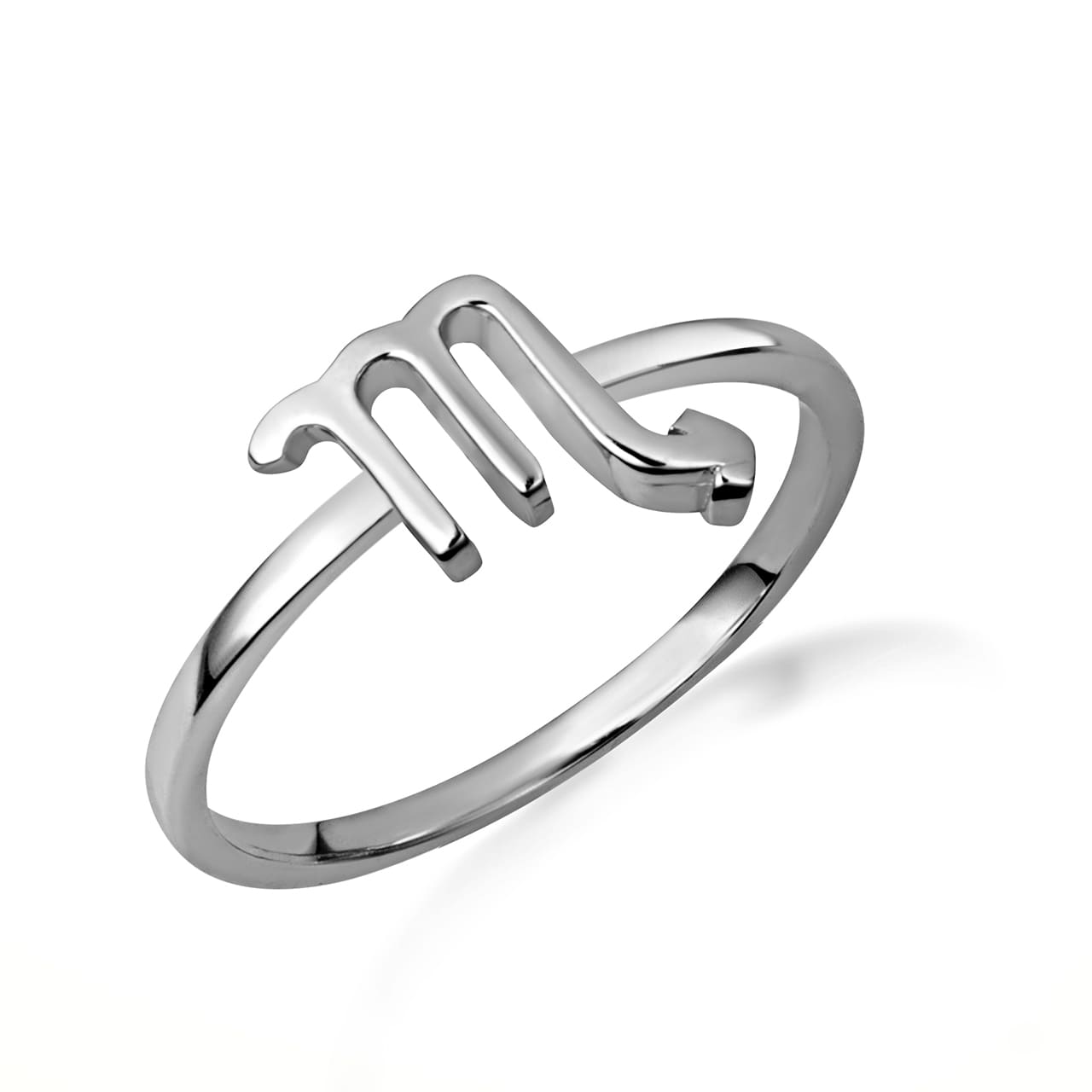 Sterling Silver Personalized Zodiac Sign Band Ring, view 9