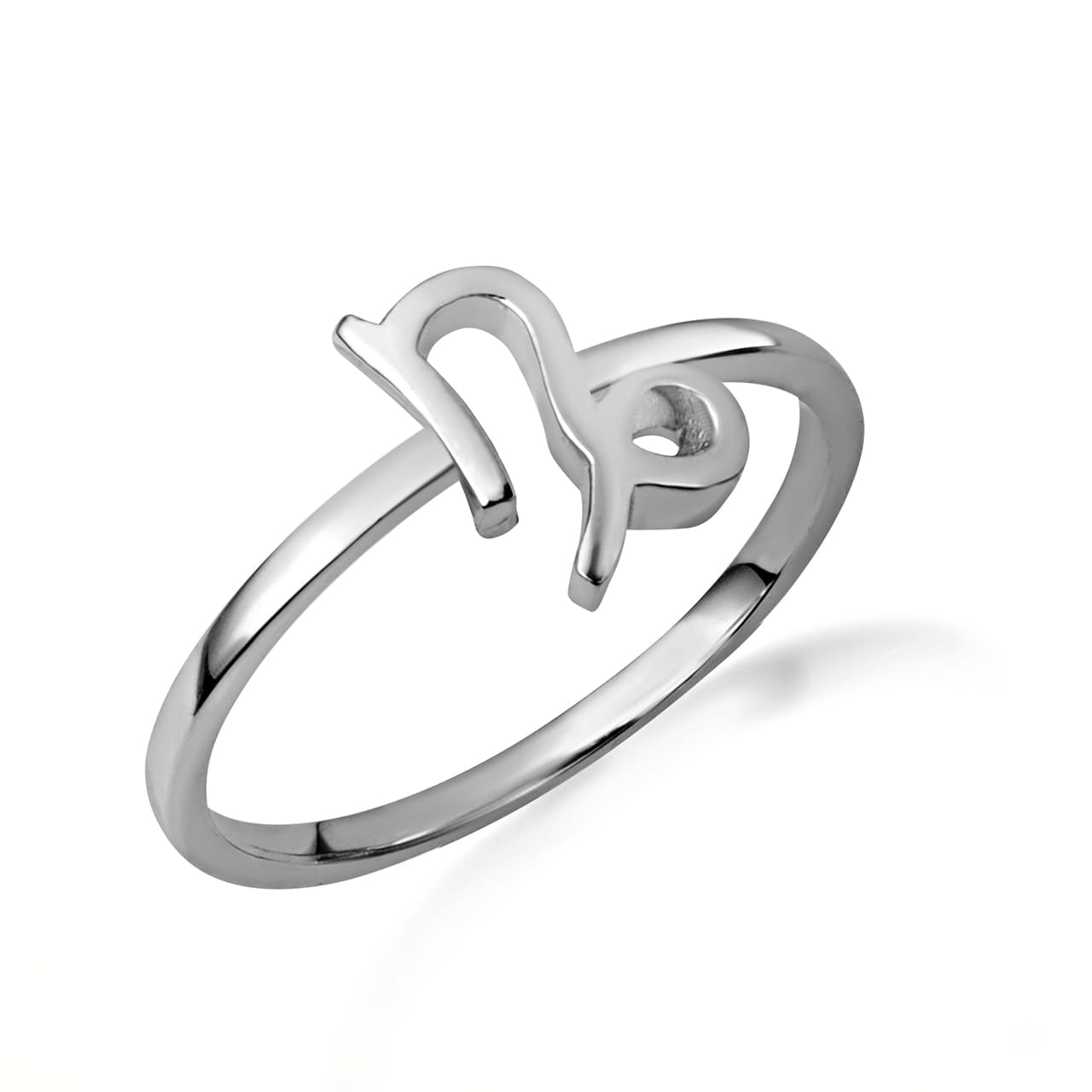 Sterling Silver Personalized Zodiac Sign Band Ring, view 11