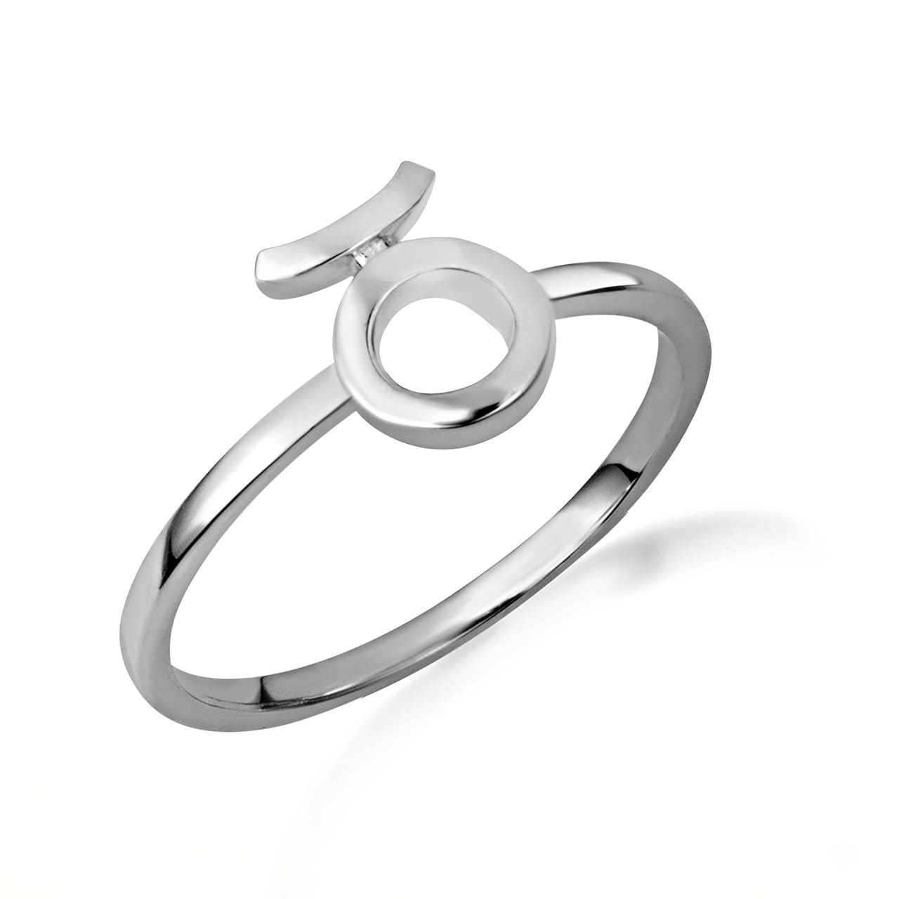 Sterling Silver Personalized Zodiac Sign Band Ring, view 12