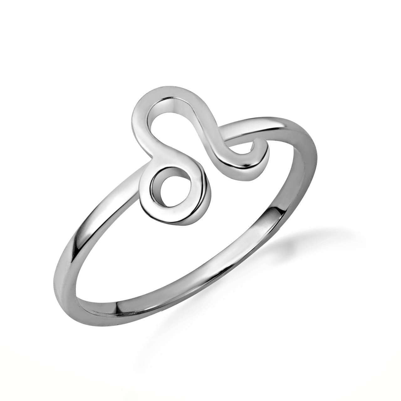 Sterling Silver Personalized Zodiac Sign Band Ring, view 13