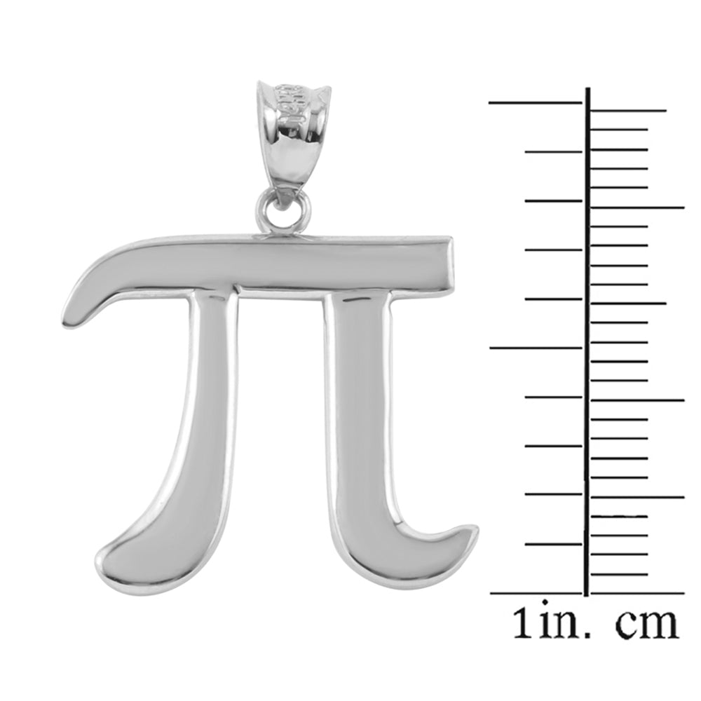 Sterling Silver Pi Symbol Math Pendant Necklace, view 3