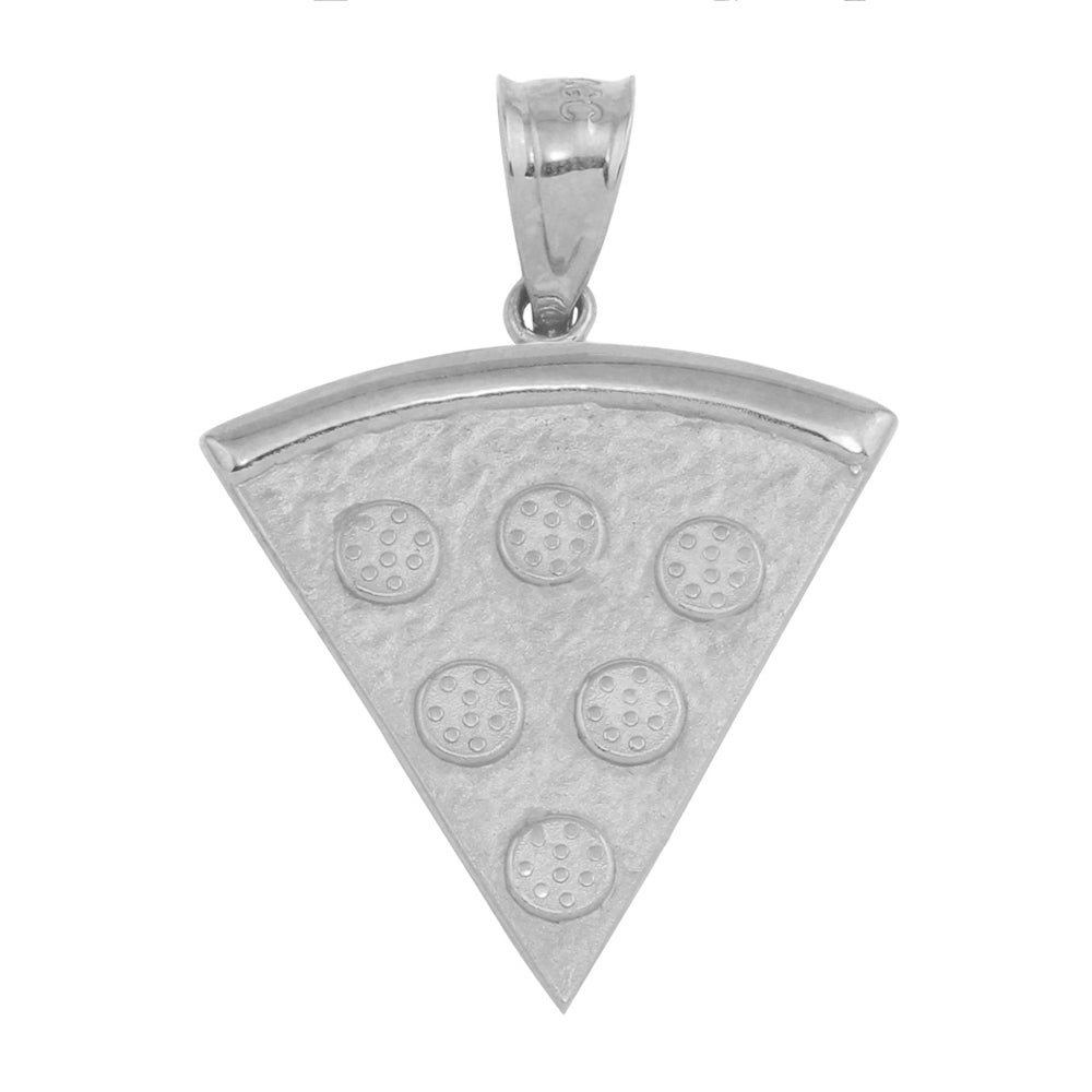 Sterling Silver Pizza Slice Friendship Pendant Necklace, view 2