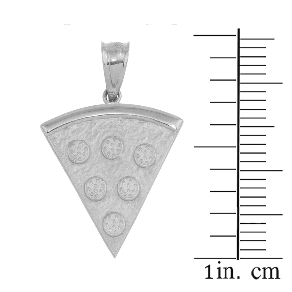 Sterling Silver Pizza Slice Friendship Pendant Necklace, view 3