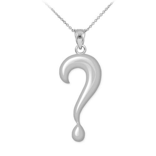Sterling Silver Question Mark Pendant Necklace