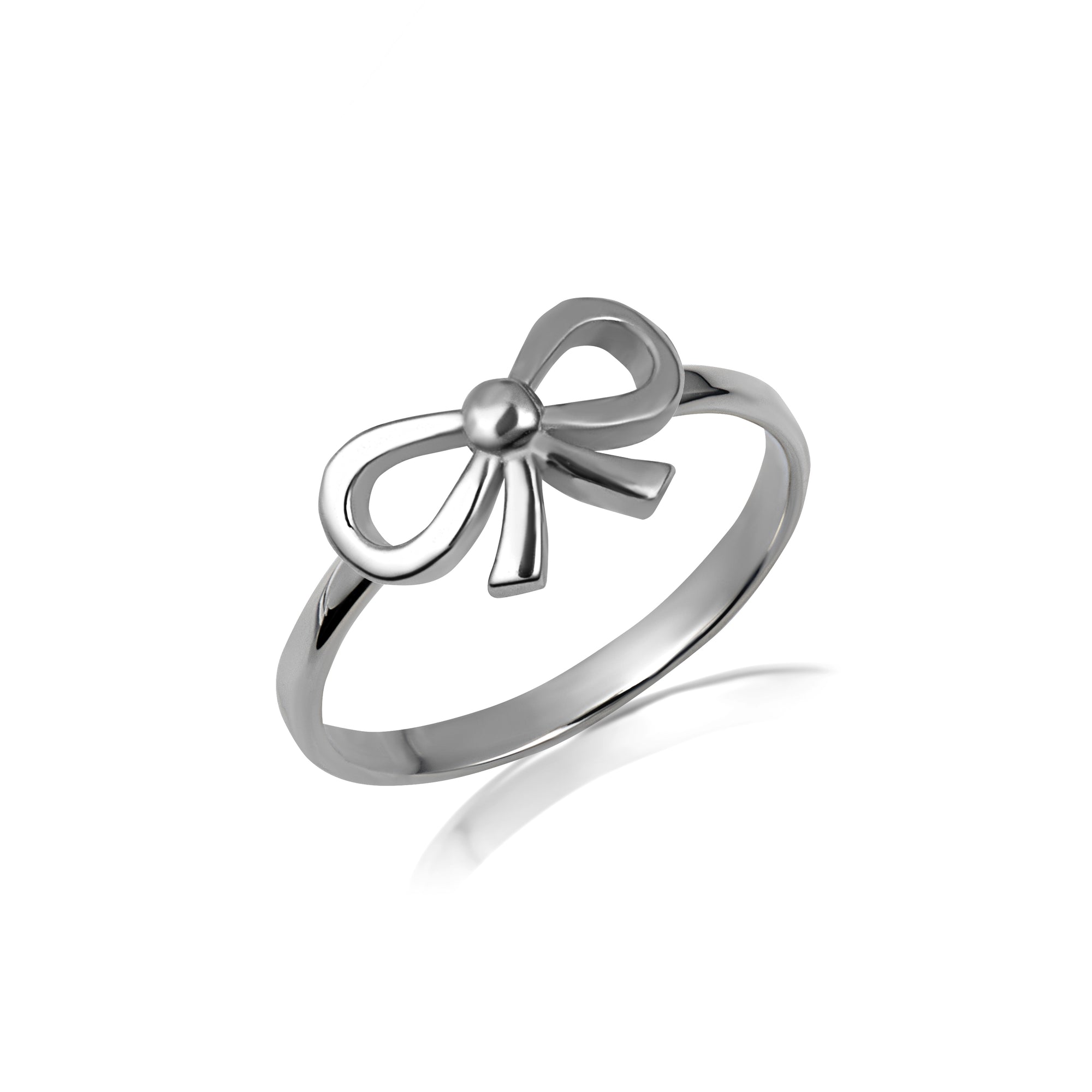 Sterling Silver Ribbon Bow Tie Ring