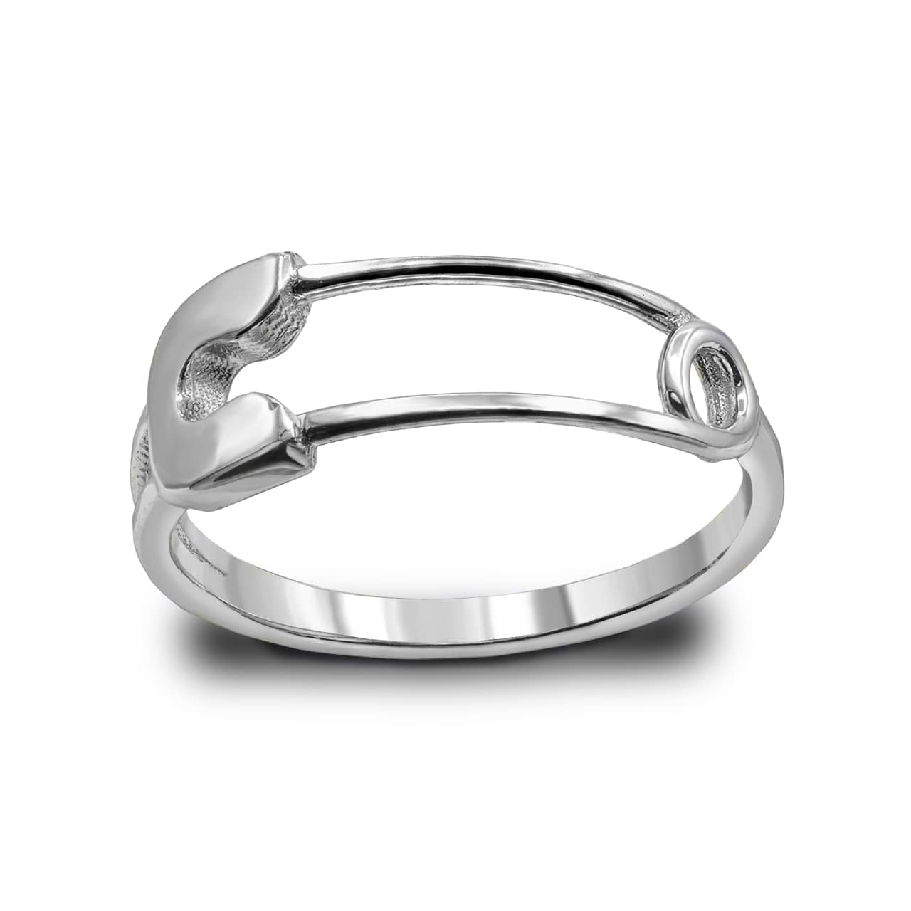 Sterling Silver Safety Pin Band Ring