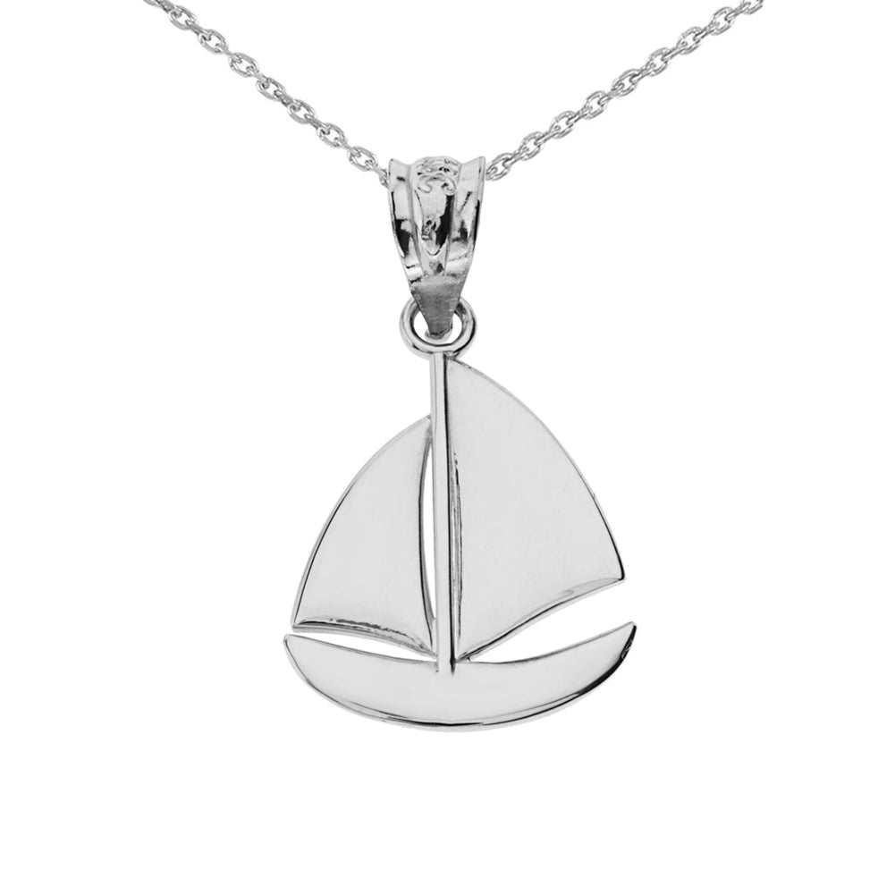 Sterling Silver Sail Boat Pendant Necklace