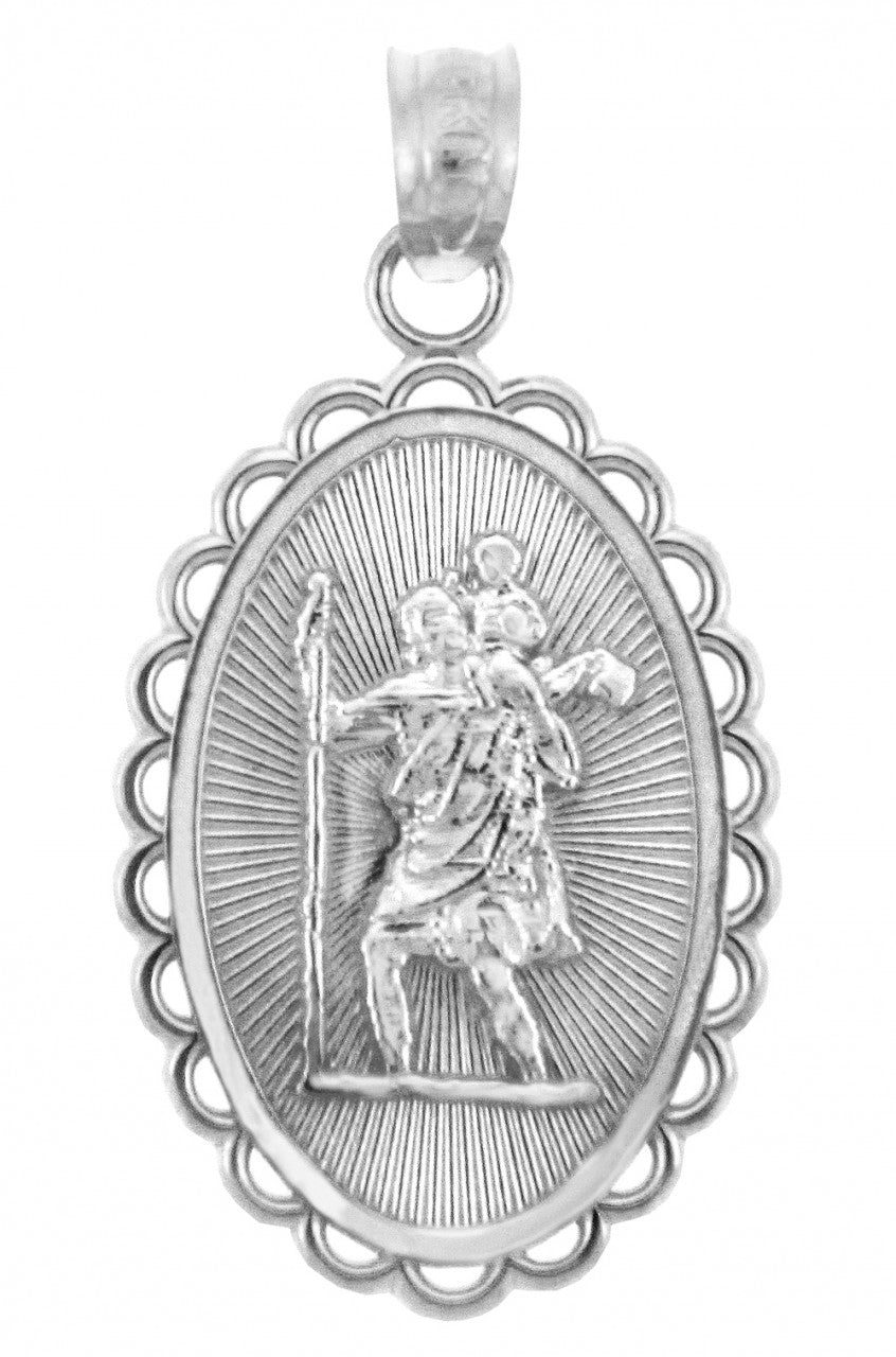 Sterling Silver Saint Christopher Charm Pendant