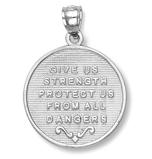 Sterling Silver Saint George Coin Pendant Necklace, view 3