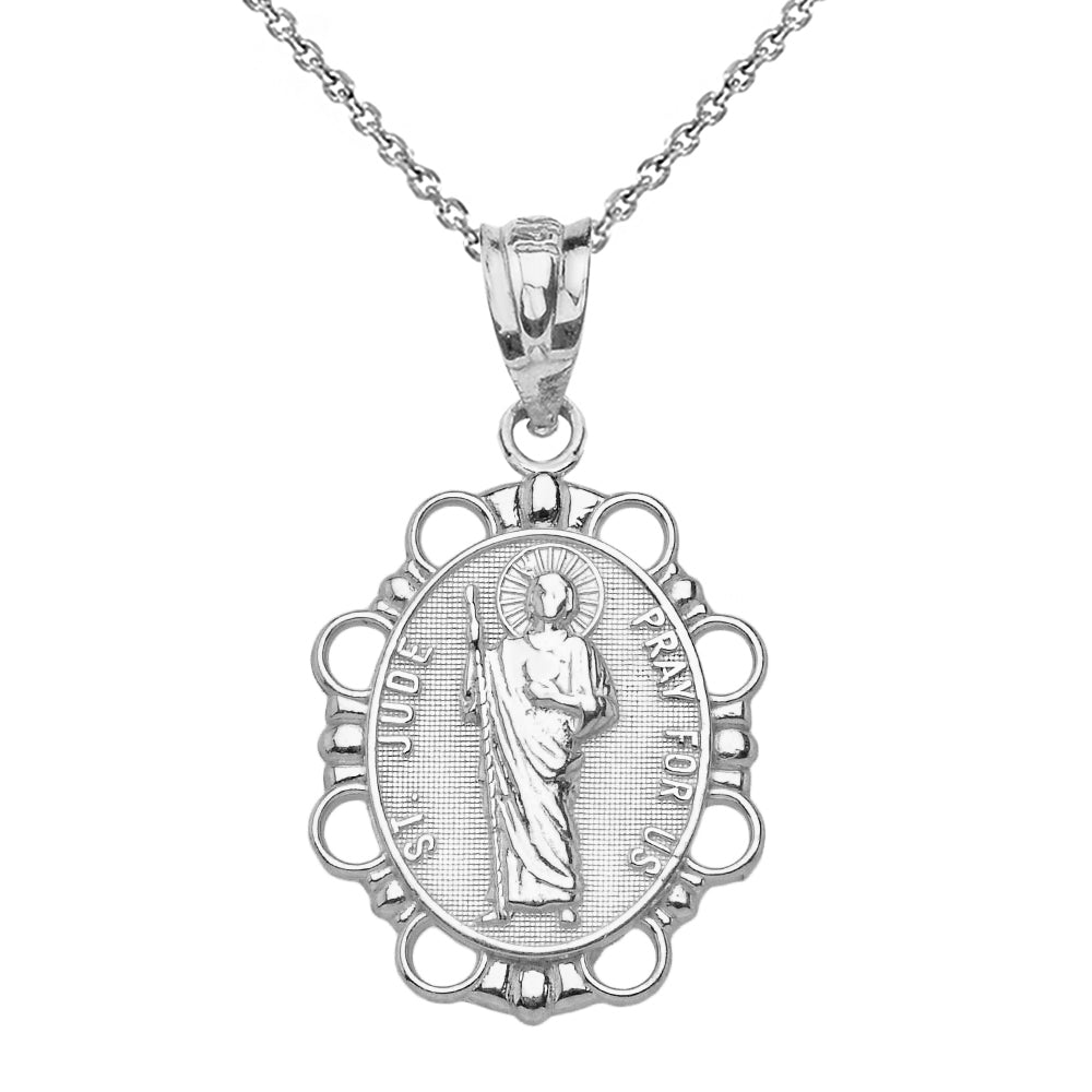 Sterling Silver Saint Jude Pendant Necklace