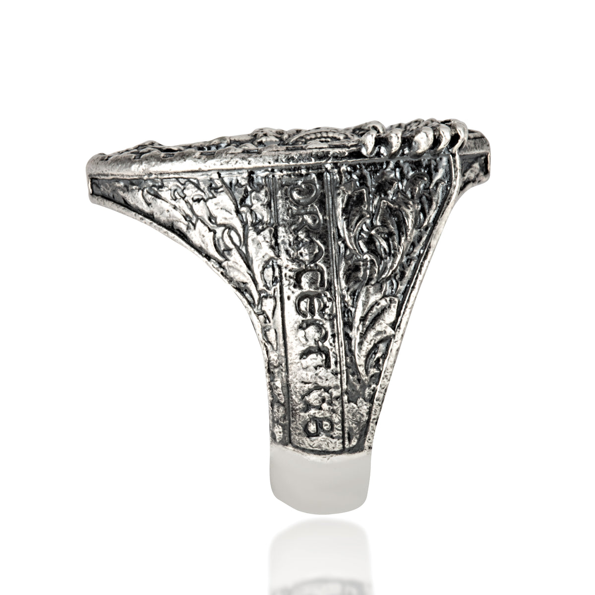 Sterling Silver Saint Michael Archangel Protection Shield Men's Signet Ring, view 4