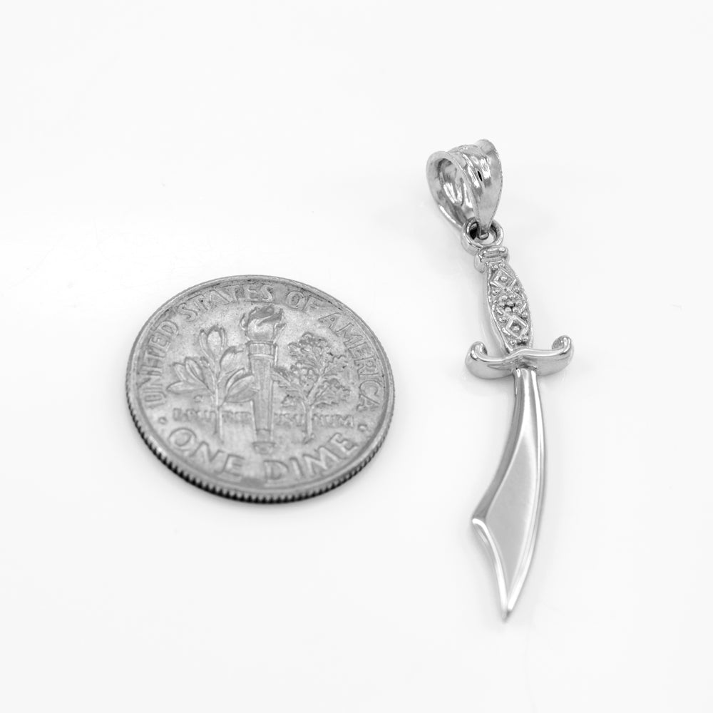 Sterling Silver Scimitar Sword Necklace, view 2