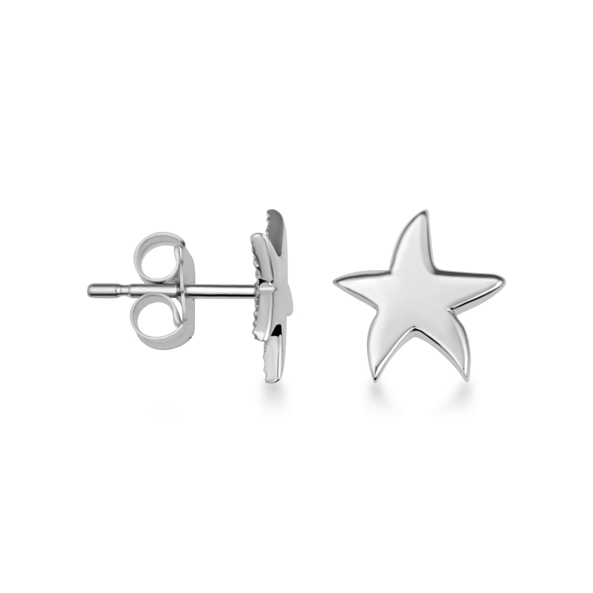 Sterling Silver Sea Starfish Ocean Stud Earrings
