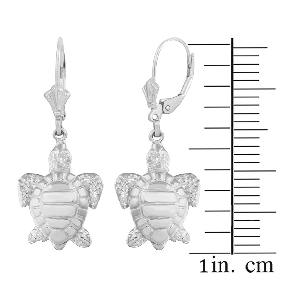 Sterling Silver Sea Turtle Earring Set (small), view 2