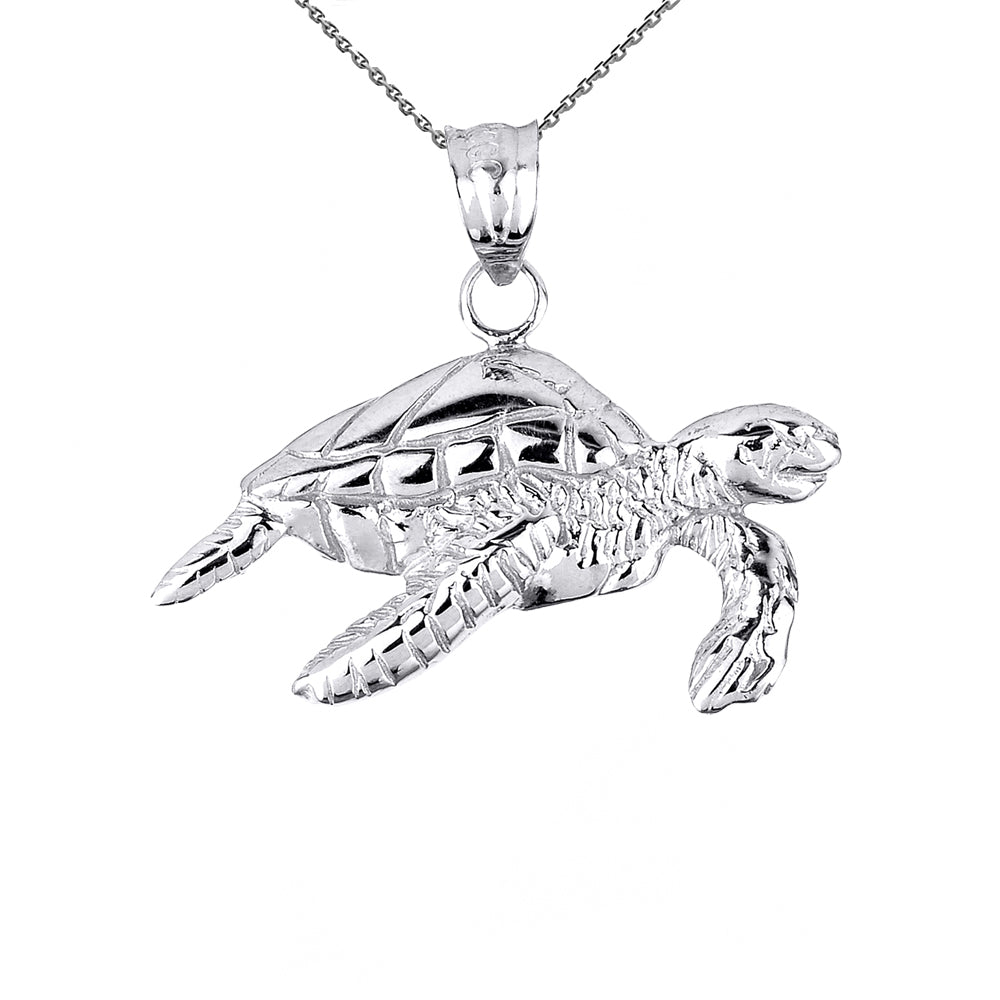 Sterling Silver Sea Turtle Pendant Necklace