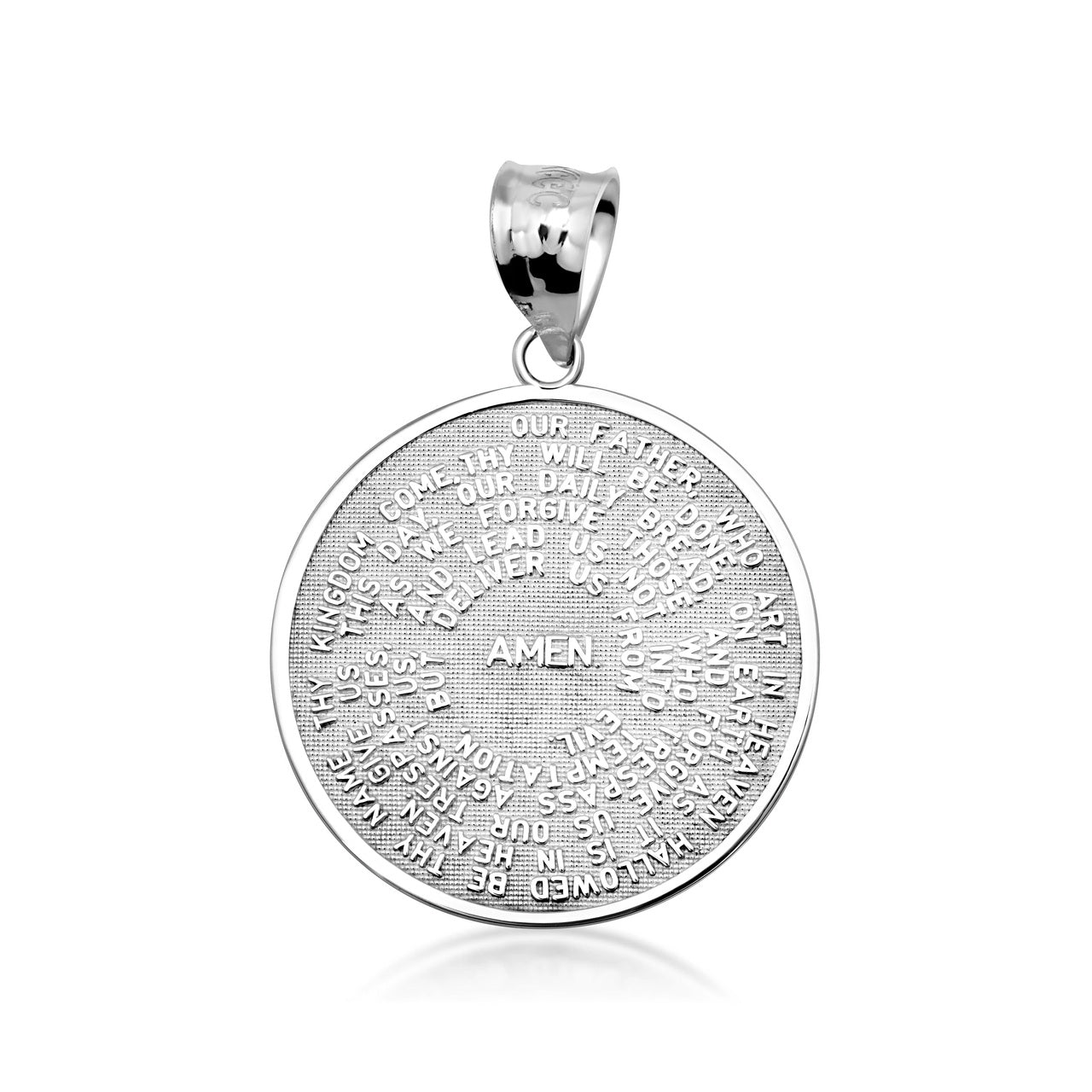 Sterling Silver Serenity Prayer Medallion Necklace, view 2