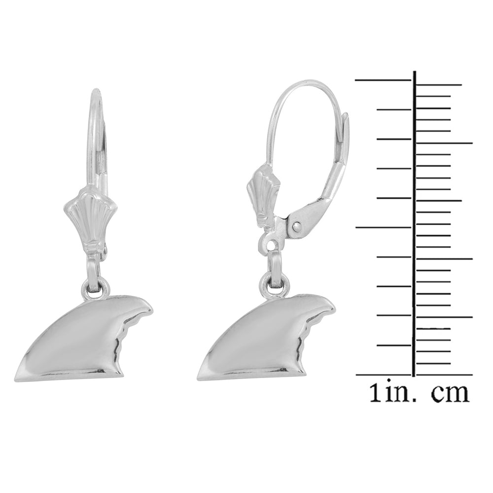 Sterling Silver Shark Fin Earring Set, view 2