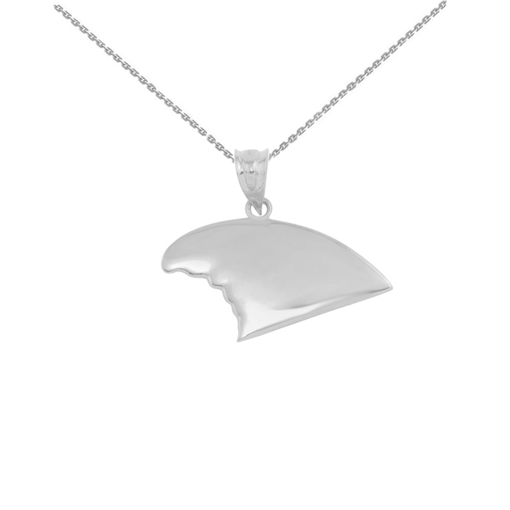 Sterling Silver Shark Fin Pendant Necklace, view 2
