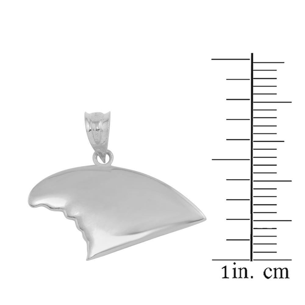 Sterling Silver Shark Fin Pendant Necklace, view 3