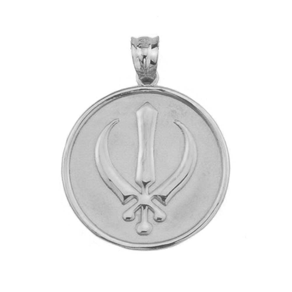 Sterling Silver Sikh Charm Pendant, view 2