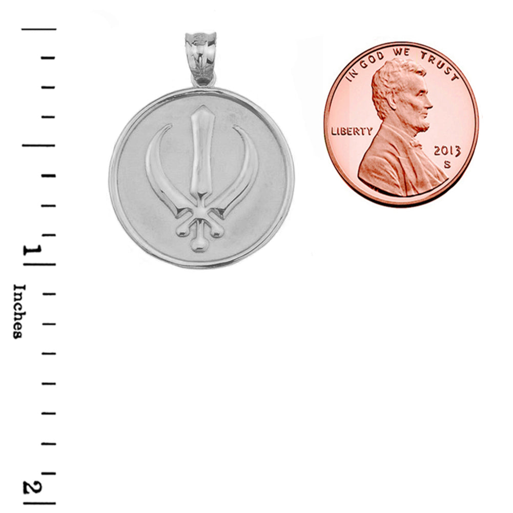 Sterling Silver Sikh Charm Pendant, view 3