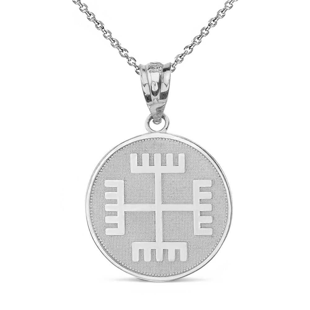 Sterling Silver Slavic Neopaganism Rece Boga ("Hands of God") Disc Pendant Necklace