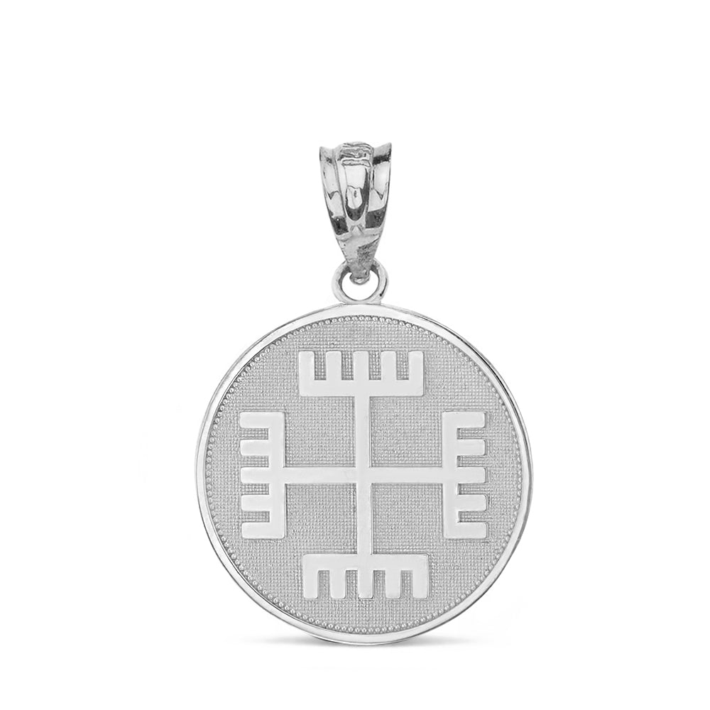 Sterling Silver Slavic Neopaganism Rece Boga ("Hands of God") Disc Pendant Necklace, view 2